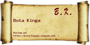 Bota Kinga névjegykártya